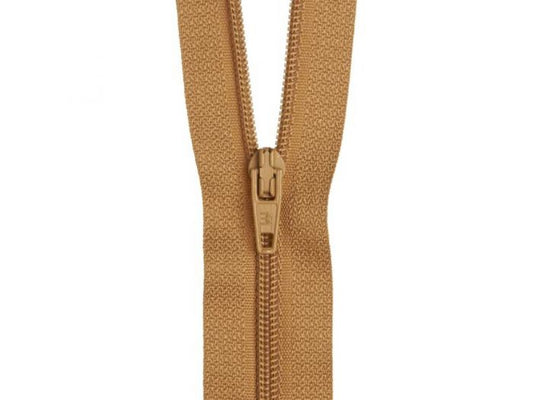 25cm Brown Gold Zipper