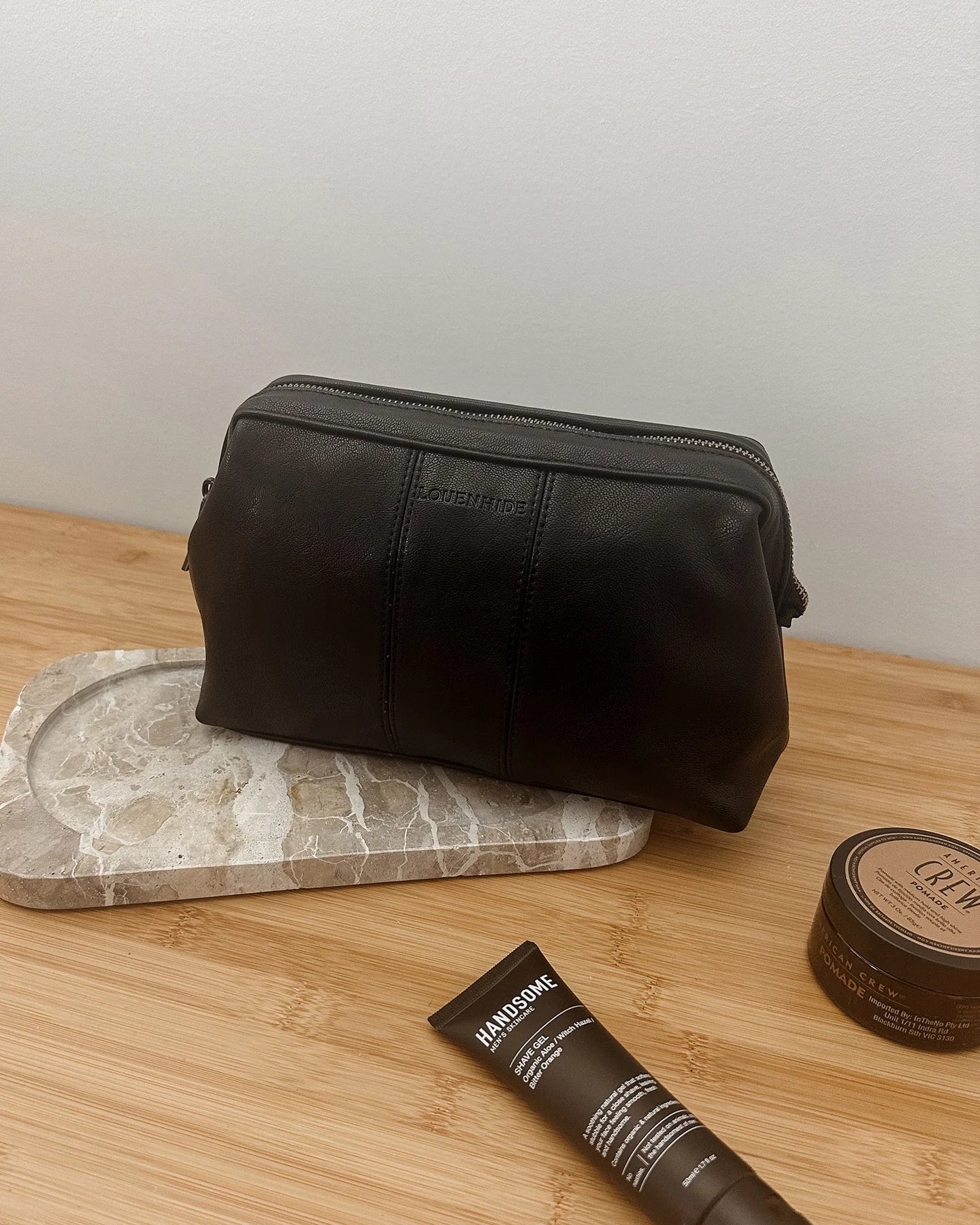 Albie Cosmetic Case - Saddle Black