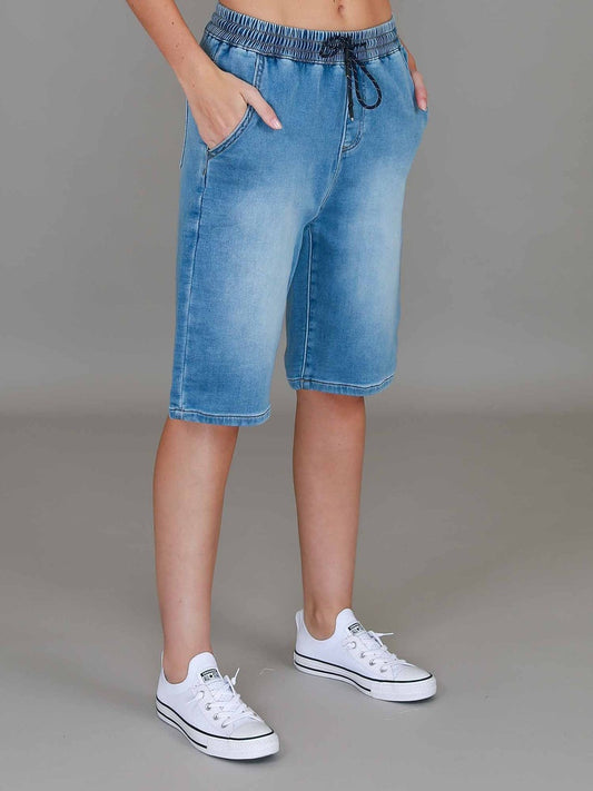 Brumby Denim Long Shorts - Denim Blue