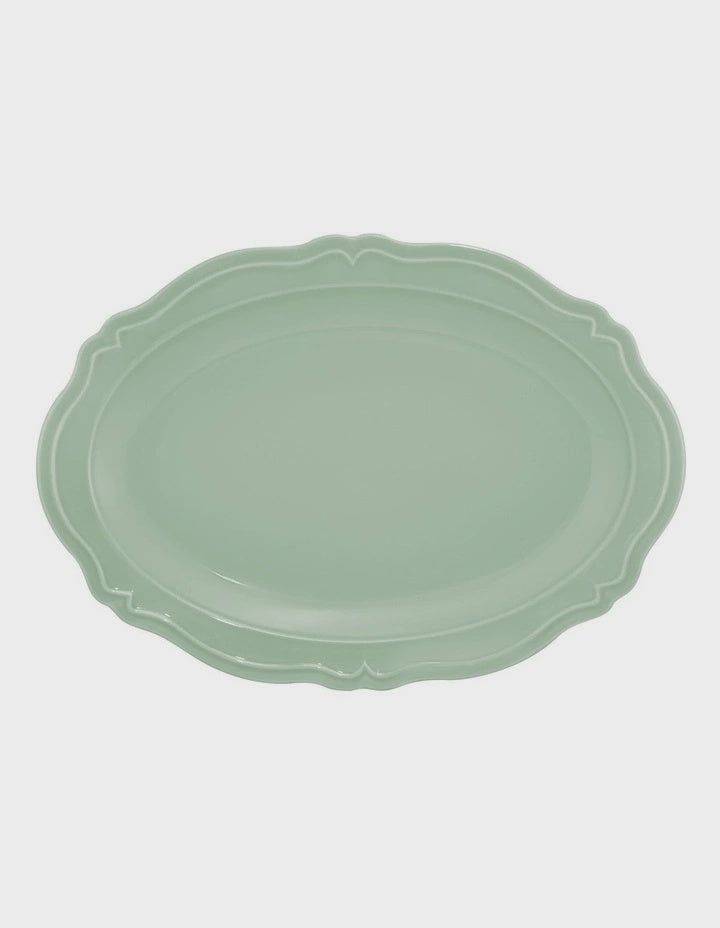 Florence Scallop Platter 35x25cm Sage Gift Boxed