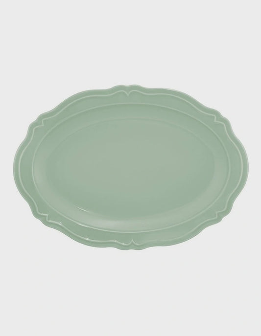 Florence Scallop Platter 35x25cm Sage Gift Boxed