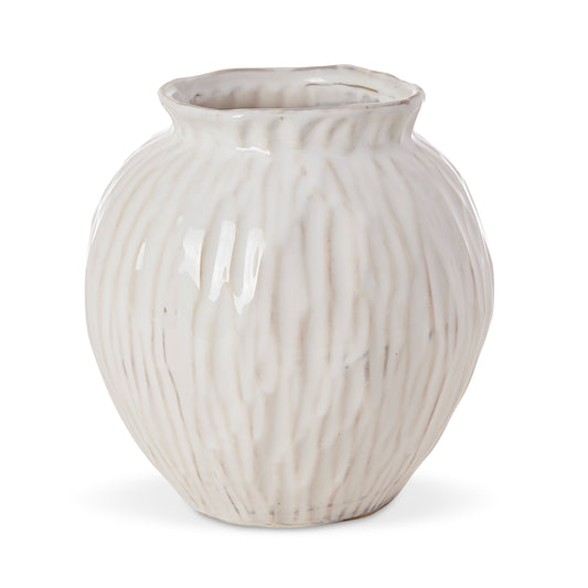 Jarah Textured White Vase