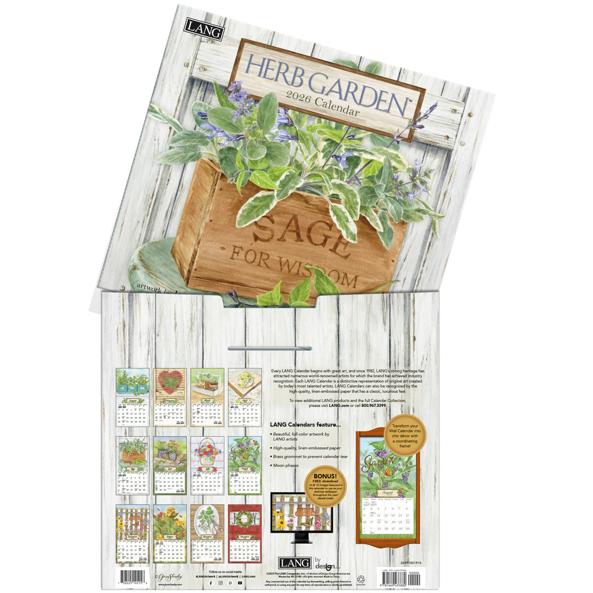 2026 Lang Herb Garden Calendar