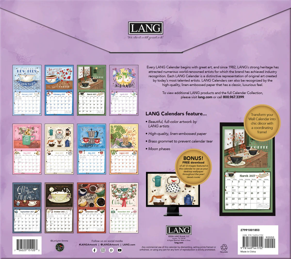 2027 Lang Coffee Calendar