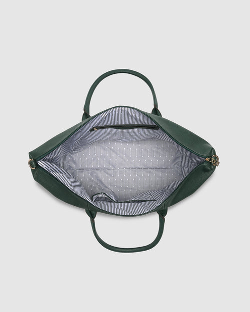 Alexis Stripe Weekender Travel Bag - Forest Green Stripe