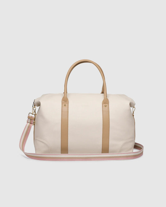 Alexis Stripe Weekender Travel Bag - Vanilla