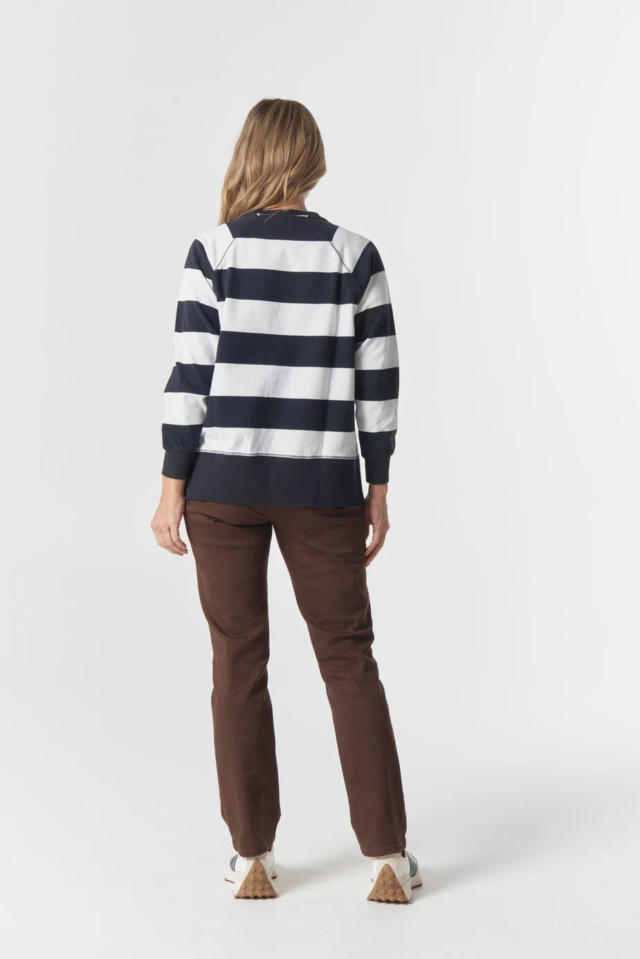 Cotton Rugby Stripe - Navy/White