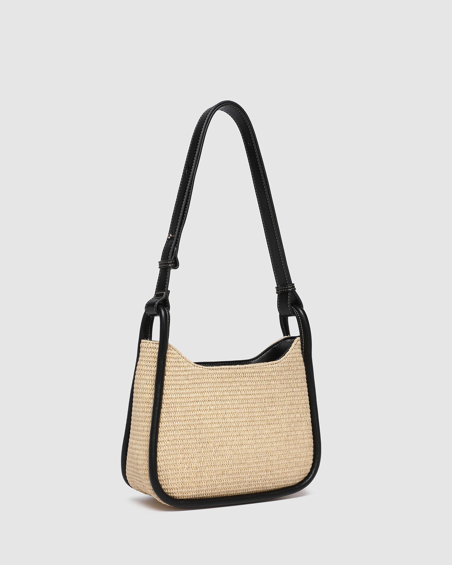 Clare Shoulder Bag - Raffia Black