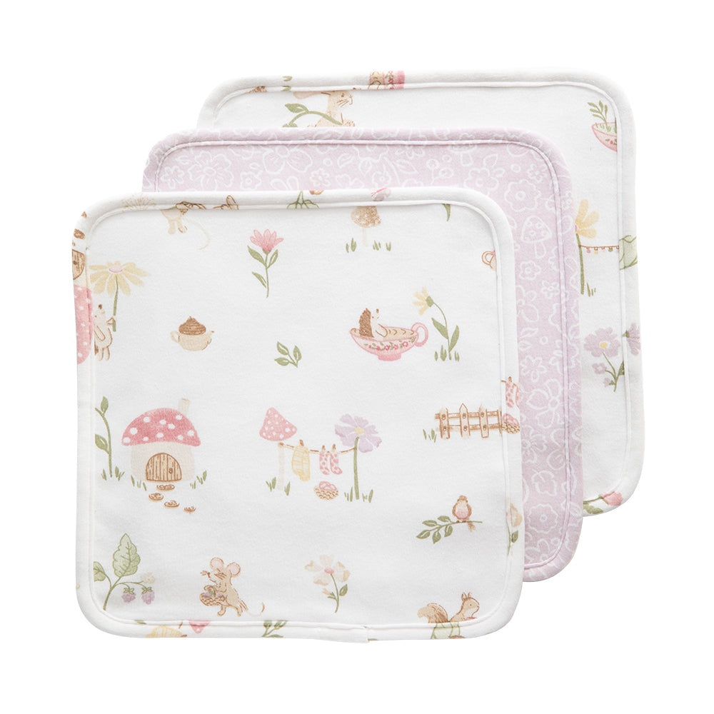 Whimsical Wonderland - 3 Pack Organic Wash Cloths