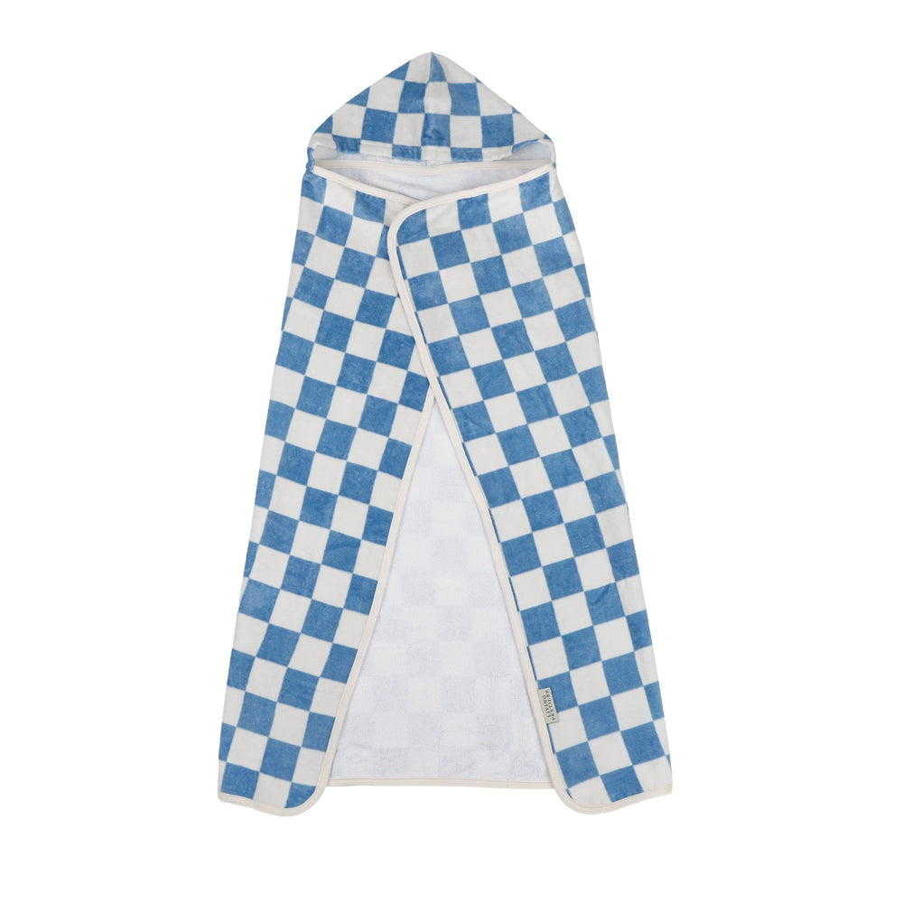 Hooded Towel - Checkered Blue