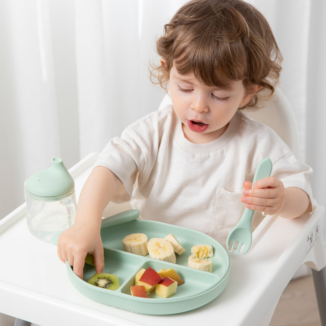 Silicone Feeding Set- Light Sage