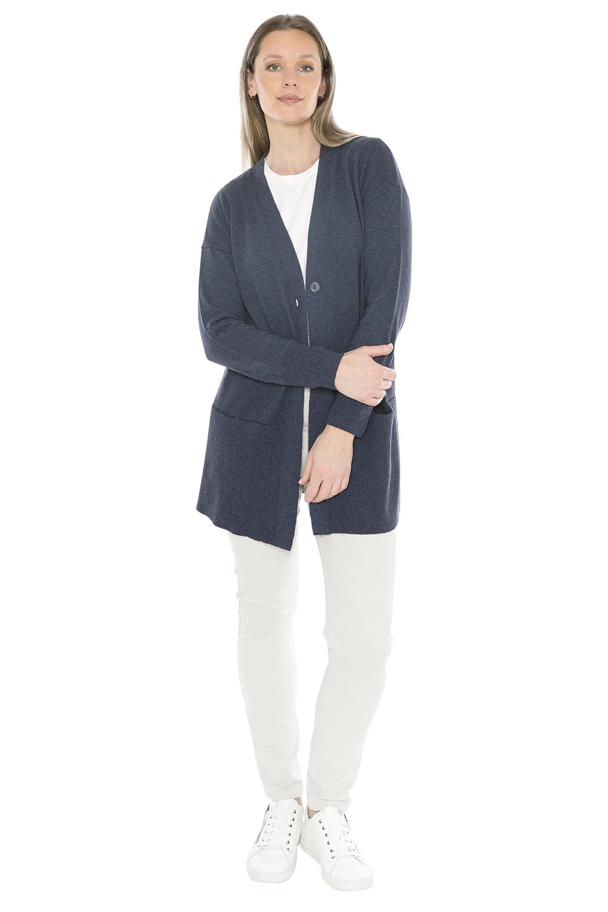 Longline Cardi - Indigo Marle