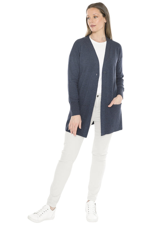 Longline Cardi - Indigo Marle
