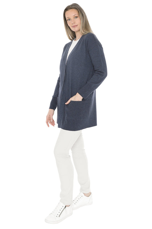 Longline Cardi - Indigo Marle