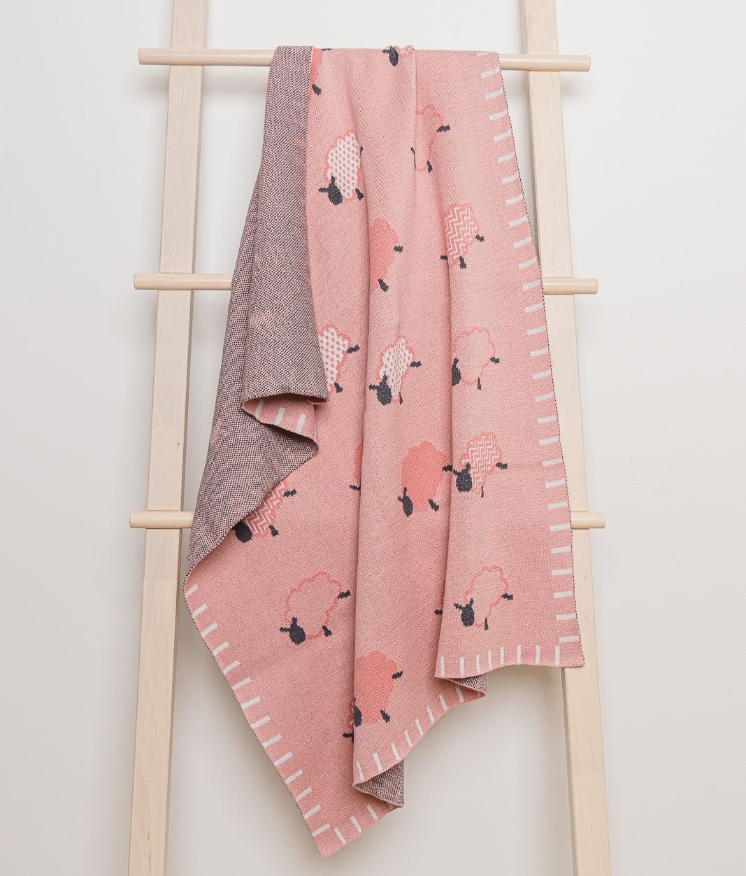 Baah! Knit Blanket - Pink