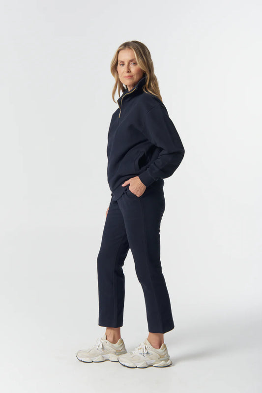 Barkly Cotton Track Pant - Dark Navy