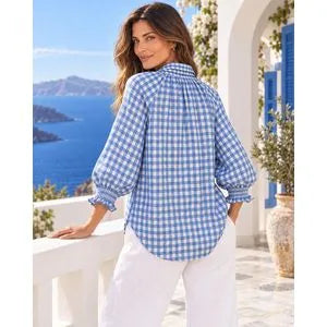 Blue Checked Blouse