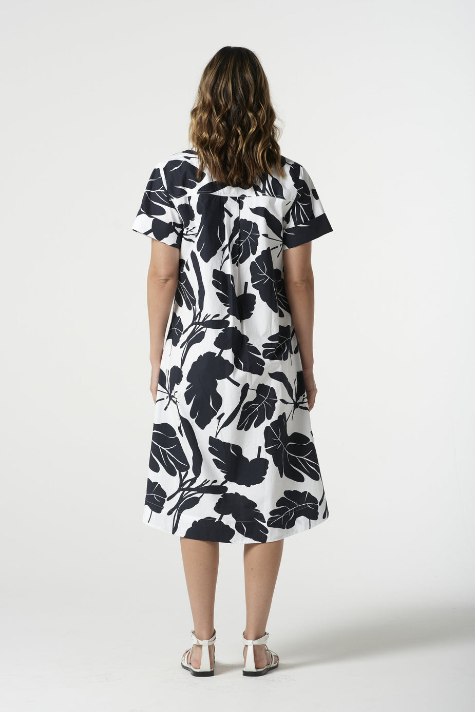 Block Leaf Print Dress