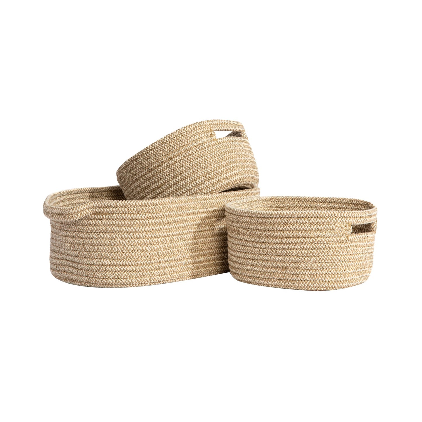 Natural 3 Pc Cotton Rope Storage Set