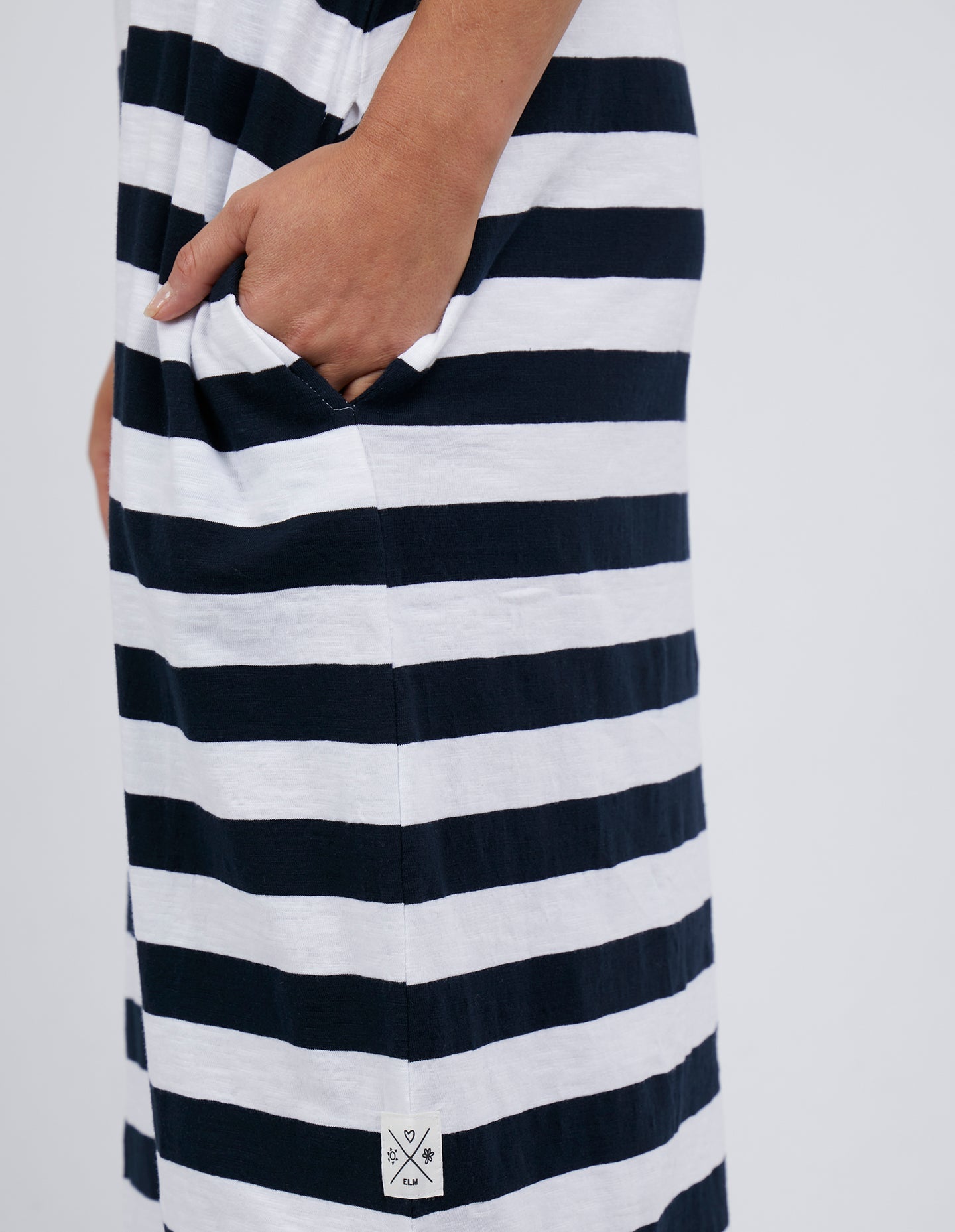 Maeve Dress Navy & White Stripe