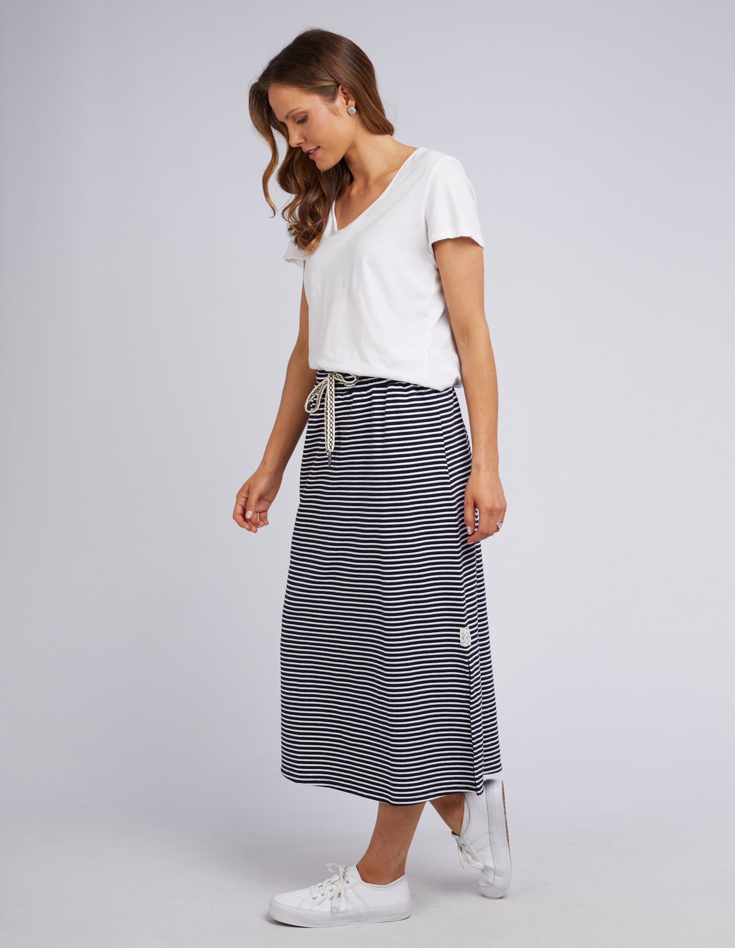 Travel Skirt Stripe - Navy & White