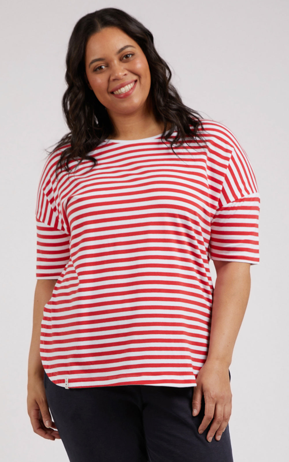 Lauren S/S Tee - Stripe Cayenne