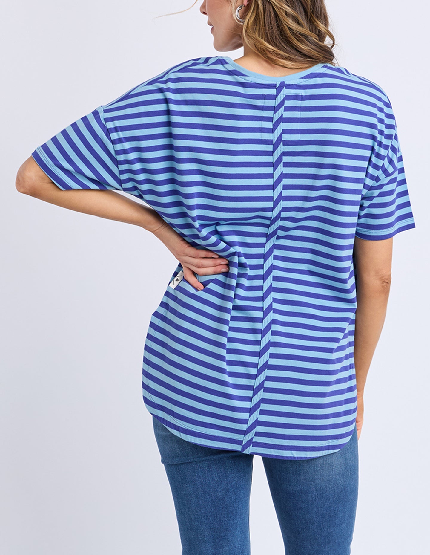 Lauren S/S Tee - Stripe Ocean