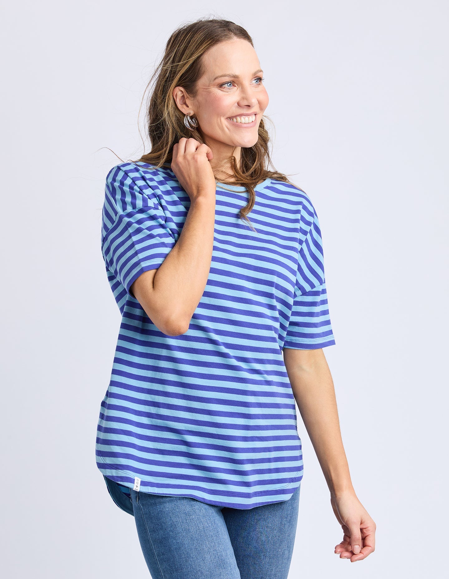 Lauren S/S Tee - Stripe Ocean