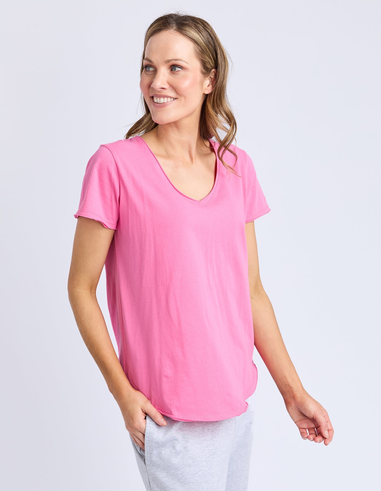 Pima Vee Tee - Aurora Pink