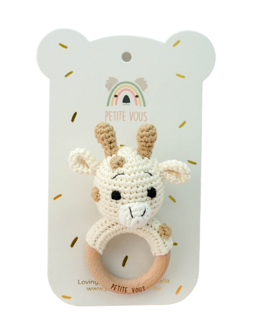 Crochet Ring Rattle - Percy Giraffe