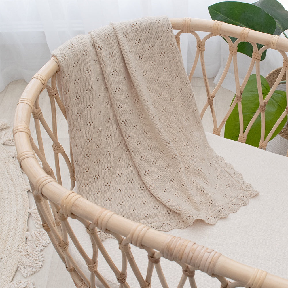 Bamboo Cotton Heirloom Blanket - Sand
