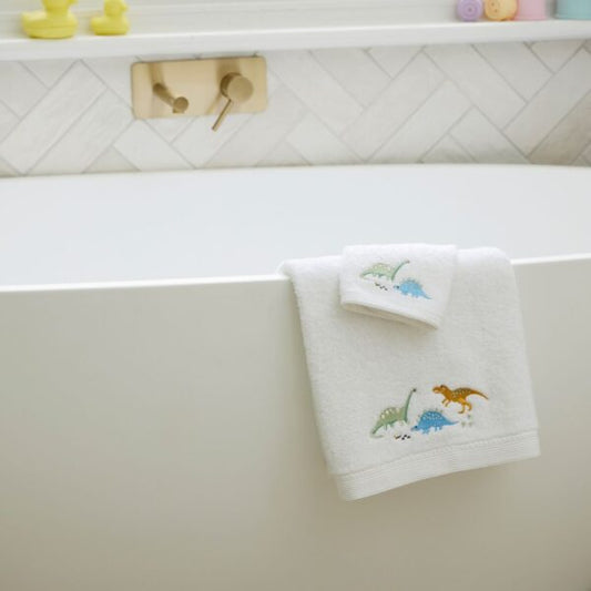 Dallying Dino Bath Towel & Face Washer in Organza Bag
