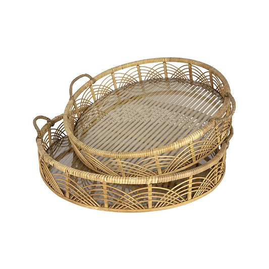 Noble Bamboo Tray Round Set 2