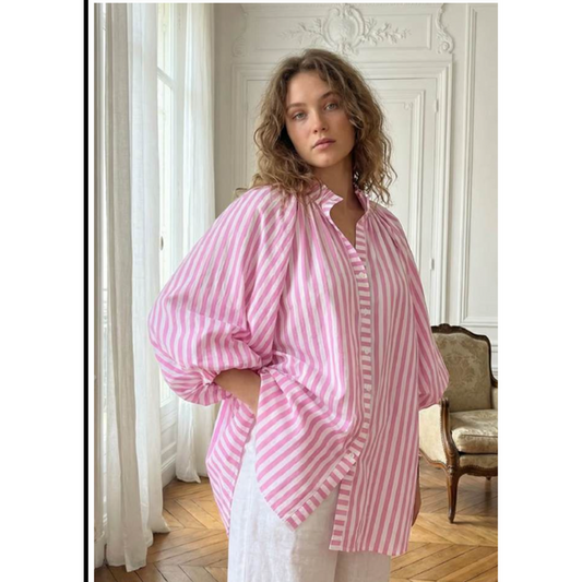 Stripe Shirt O/S - Pink