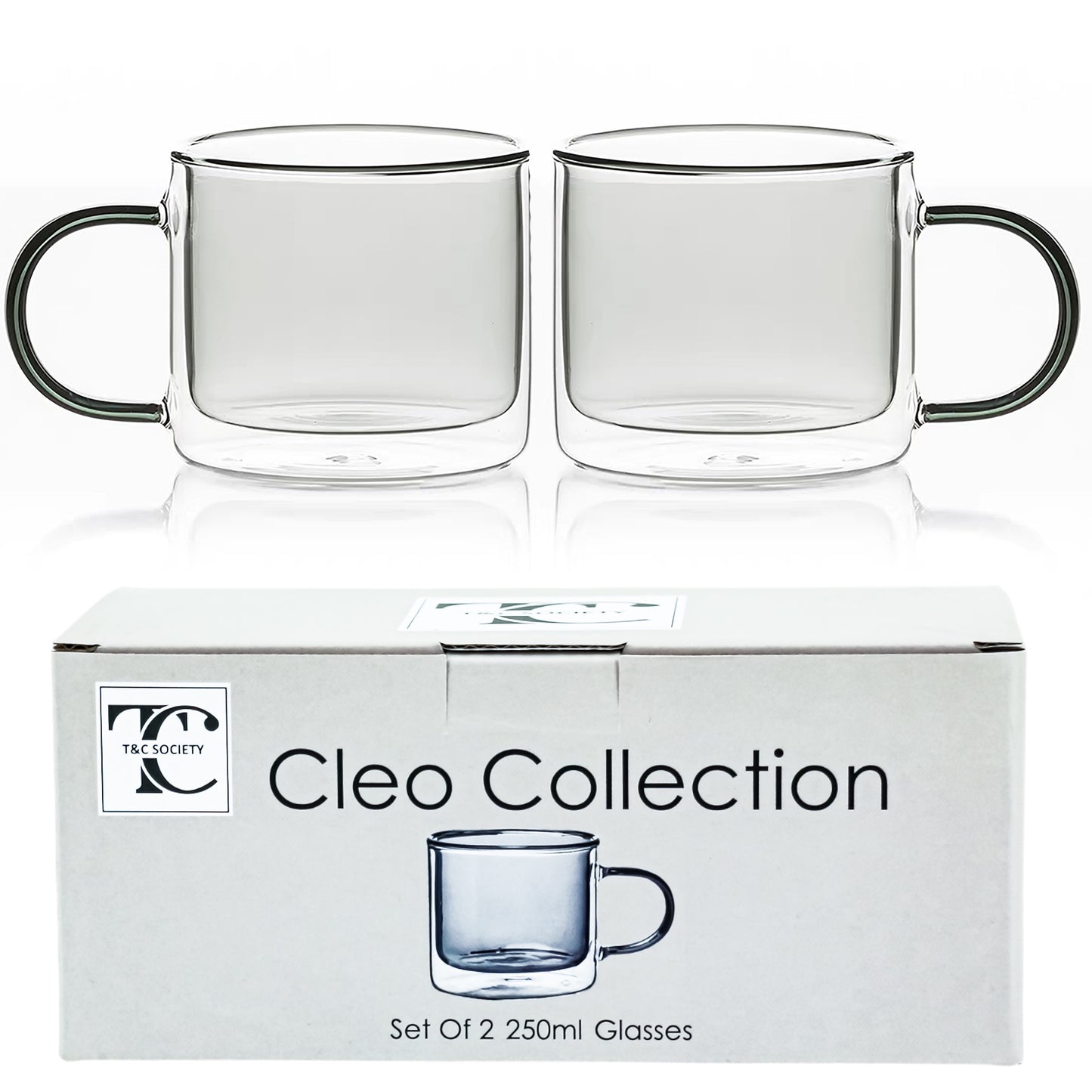 Set/2 Hued Cups - Grey