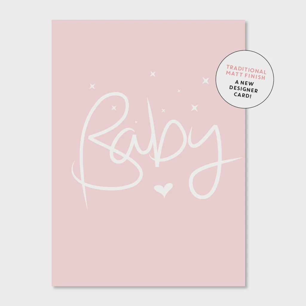 Baby Girl Script Greeting Card