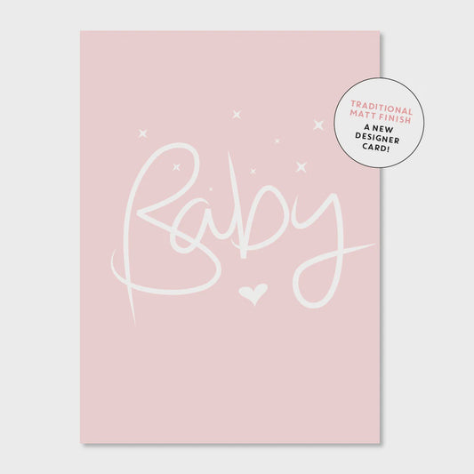 Baby Girl Script Greeting Card
