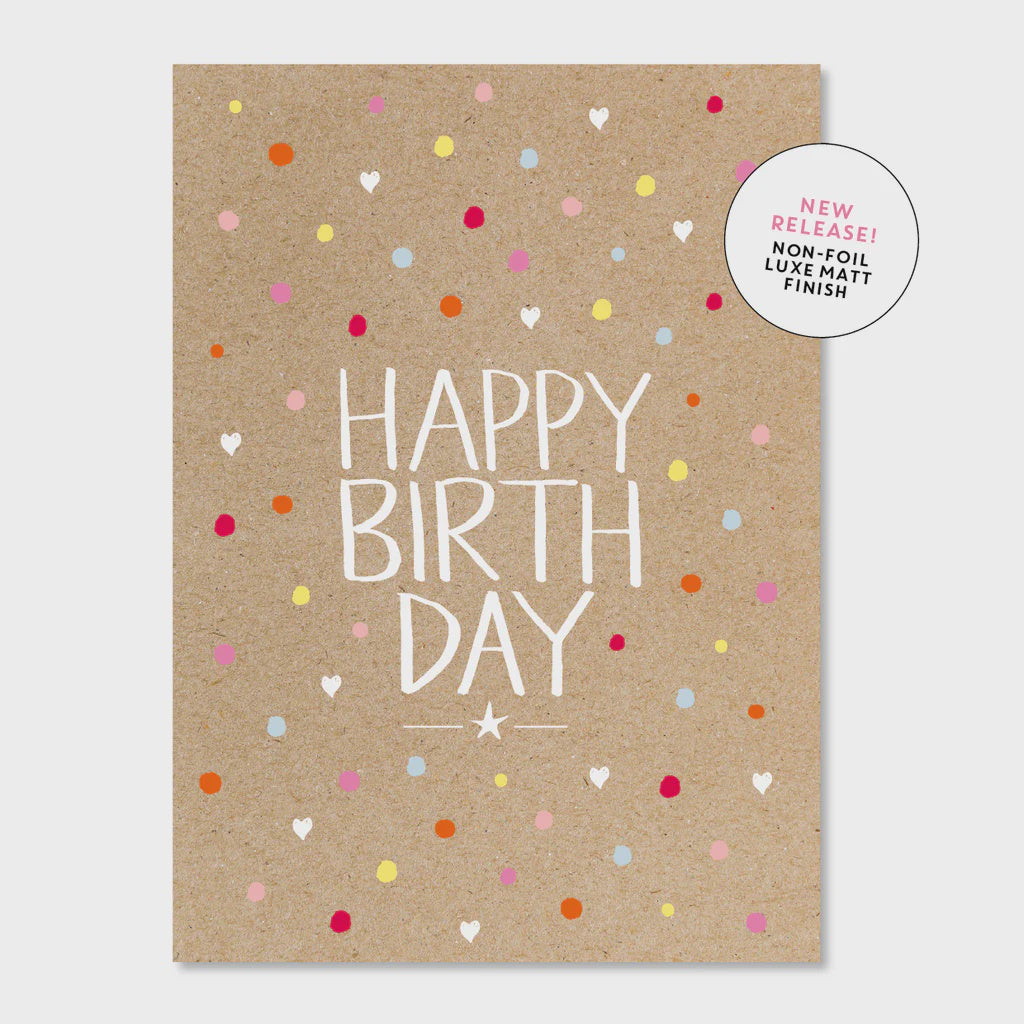 Kraft Confetti Birthday Greeting Card