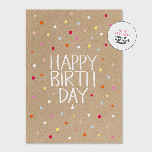Kraft Confetti Birthday Greeting Card