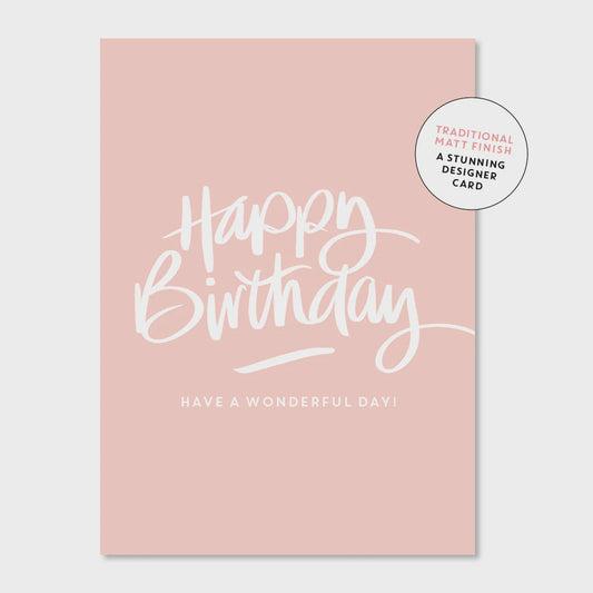 Happy Birthday Peachy Script Greeting Card