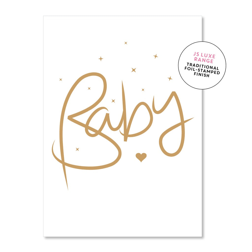 Baby Golden Hearts Greeting Card