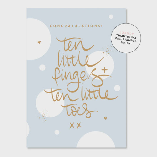 10 Fingers & Toes - Blue Greeting Card