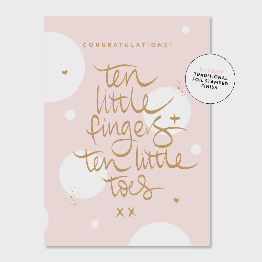 10 Fingers & Toes - Pink Greeting Card