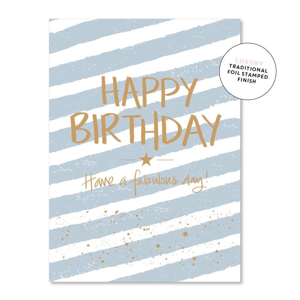 Stripey Denim Birthday Greeting Card