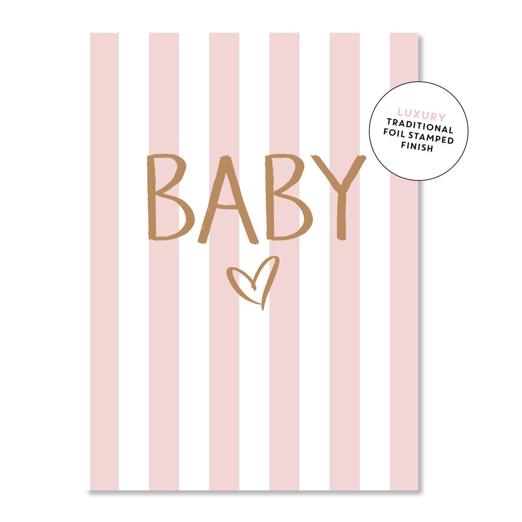 Baby Stripes Pink Greeting Card