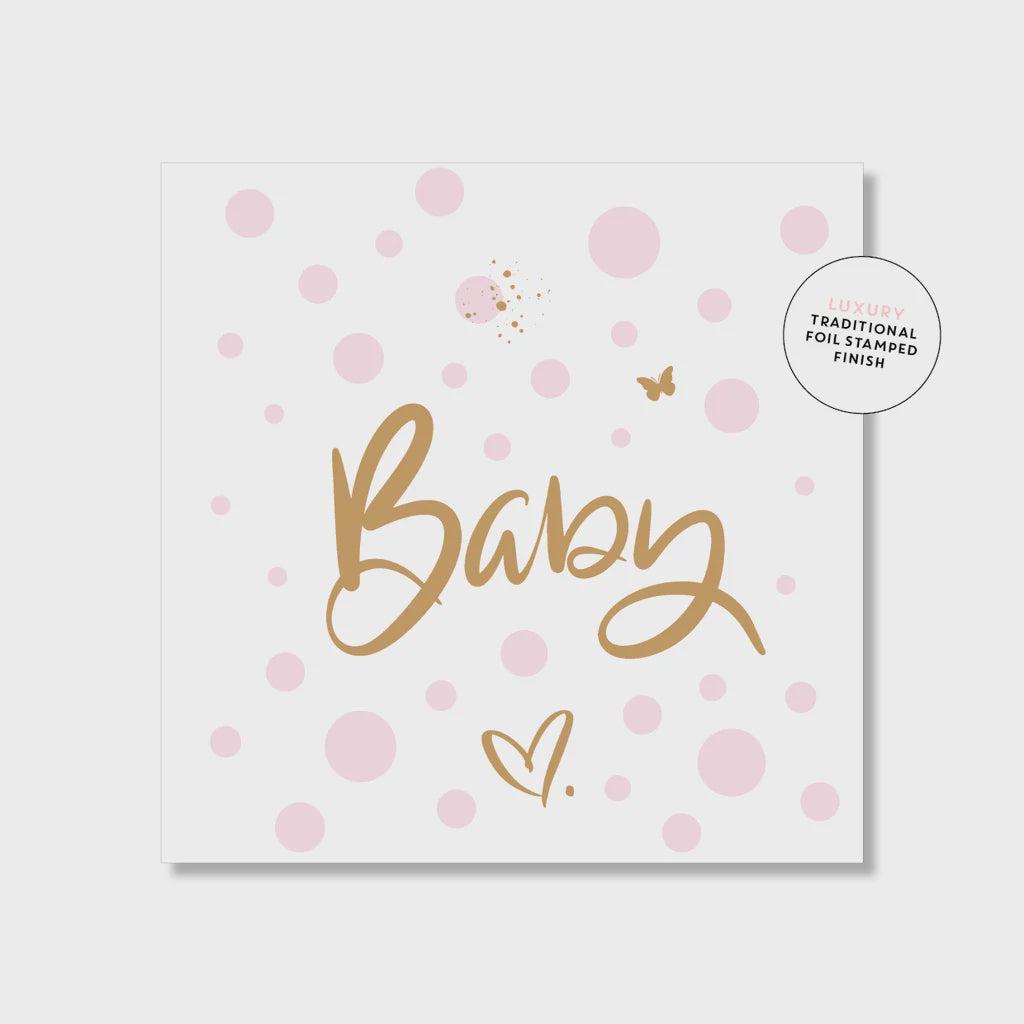 Spotty Baby Pink Greeting Card