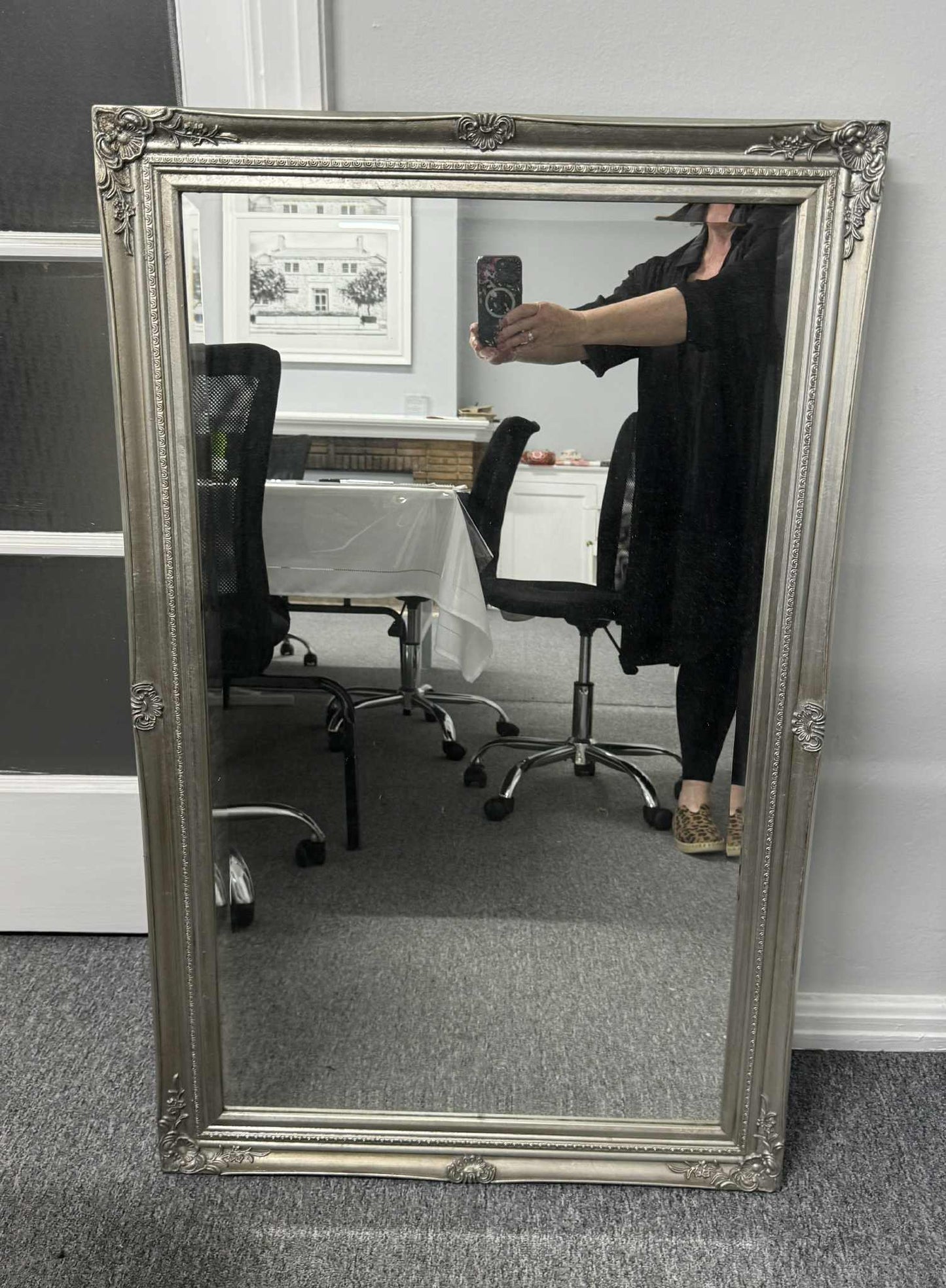 Prop Room Sale - Large Silver Framed Mirror