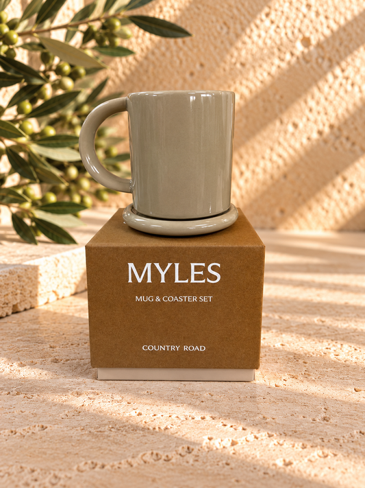Myles Mug & Coaster Set - Sand