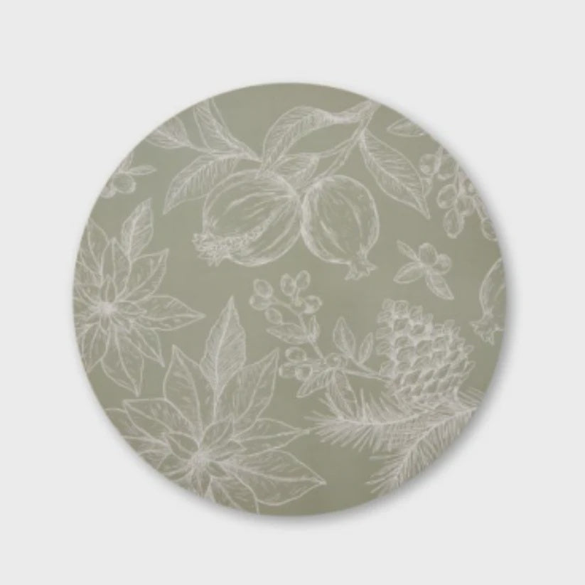 Poinsettia Round Placemat Set 4