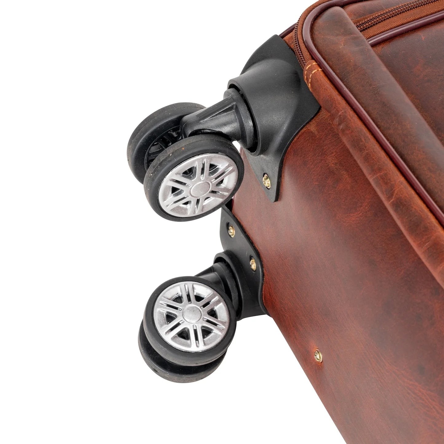 Leather Pilot Business Trolley Bag - Sandal